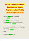 ABO-NCLE practical Exam | Questions and Correct Answers | Latest Update 2024/2025 | 100% PASS