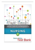 Effective Leadership and Management in Nursing 9th Edition Sullivan Test Bank.