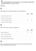 Western Governors University: D080 PRE-ASSESSMENT: MANAGING IN A GLOBAL BUSINESS ENVIRONMENT (HSO1) PHSO Attempt #1 Status: Passed.