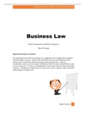 This note is aim to students who taking Business Law Course. This is beautiful and helpful note from all courses of Business Law and it will help students pass their exam. All the cases famous cases and all vocabulary about Business Law covered as well.  