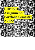 EUP1501 Assignment 8 Portfolio Semester 2 2022