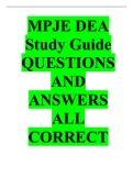  MPJE DEA Study Guide QUESTIONS AND ANSWERS ALL CORRECT