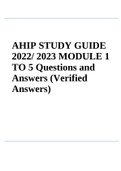 AHIP STUDY GUIDE 2022/ 2023 MODULE 1 TO 5 Questions and Answers (Verified Answers) 