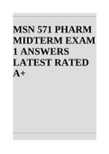 MSN 571 PHARM MIDTERM EXAM 1 ANSWERS LATEST RATED A+