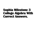 Sophia Milestone 3 College Algebra With Correct Answers