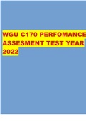 WGU C170 PERFOMANCE ASSESMENT TEST YEAR 2022