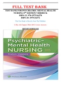 Test Bank for Psychiatric-Mental Health Nursing 8th Edition Videbeck