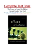 The Power of Logic 5th Edition Howard-Snyder Test Bank