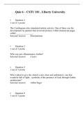 CSTU 101 Quiz 6 - (4 Versions), CSTU 101 WESTERN CULTURE, Liberty University, (LATEST) Verified ANSWERS,100% CORRECT