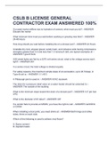 CSLB B LICENSE GENERAL CONTRACTOR EXAM ANSWERED 100%