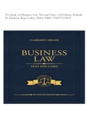 Test Bank for Business Law Text and Cases, 15th Edition