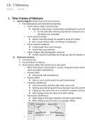 PSY110 Unit 2 Chapter 7: Memory Notes