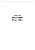 EML1501 Assignment 4 NOTES SUMMARY 2022