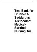 Test Bank for  Brunner & Suddarth's Textbook of MedicalSurgical Nursing 14e. 2