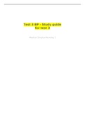 NUR 2212 Test 3 Blueprint Study Guide for Test 3- Miami Dade College