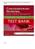  CHERRY AND JACOB: COMTEMPORARY NURSING ISSUES, TRENDS AND MANAGEMENT 7TH EDITION TEST BANK