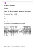 A-Level Chemistry OCR-A Paper 2 - Synthesis and analytical techniques 