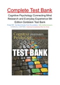 Cognitive Psychology Connecting Mind Research and Everyday Experience 5th Edition Goldstein Test Bank