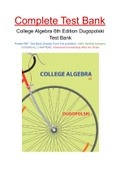 College Algebra 6th Edition Dugopolski Test Bank