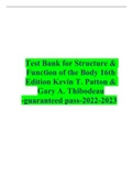 Structure & Function of the Body 16th Edition Test Bank Kevin T. Patton & Gary A. Thibodeau 