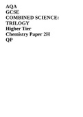 AQA GCSE COMBINED SCIENCE: TRILOGY Higher Tier Chemistry Paper 2H QP