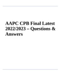 AAPC CPB Final Exam Latest 2022/2023 – Questions & Answers