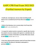 AAPC CPB Practice Exam.docx Exam Questions with 100% Correct Answers 2022