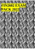 FIN2602 EXAM PACK 2022