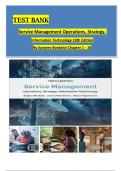 TEST BANK For Service Management: Operations, Strategy, Information Technology 10th Edition 2024 By Sanjeev . All Chapters 1 to 16 Complete, Verified Edition: ISBN 9781265075538