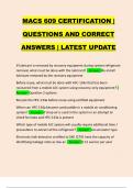 MACS 609 CERTIFICATION | QUESTIONS AND CORRECT ANSWERS | LATEST UPDATE