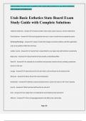 Utah Basic Esthetics State Board Exam Study Guide with Complete Solutions