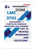 LME3701 Assignment 3 PORTFOLIO (COMPLETE ANSWERS) Semester 2 2024 - DUE 14 November 2024