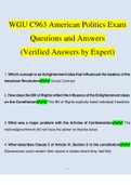 WGU C963 American Politics Exam Questions and Answers 2022/2023| 100% Verified Answers