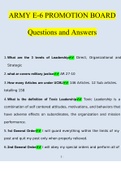 U.S. Army E-6 Promotion Board Questions and Answers 2022/2023 | 100% Correct Verified Answers