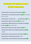 ASVAB Practice Test Questions and Answers 2022/2023 | 100% Correct Verified Answers