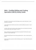 NHA - Certified Billing and Coding Specialist (CBCS) Exam  Study Guide Questions and Answers