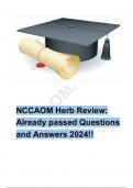 NCCAOM Herb Review: Already passed Questions and Answers 2024!!