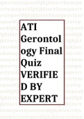 ATI  Gerontology Final Quiz VERIFIED BY EXPERT TUTOR