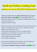 Health & Wellness Coaching Exam 2022/2023 | Consisting Of 81 Questions With Verified Answers From Experts