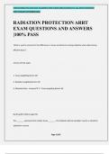 RADIATION PROTECTION ARRT EXAM QUESTIONS AND ANSWERS |100% PASS