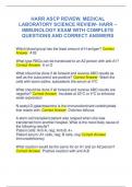 HARR ASCP REVIEW, MEDICAL  LABORATORY SCIENCE REVIEW- HARR – IMMUNOLOGY EXAM WITH COMPLETE  QUESTIONS AND CORRECT ANSWERS