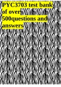 PYC3703 test bank of over 500questions and answers