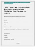 WGU Course C836 - Fundamentals of Information Security by Brian MacFarlane Exam Questions and Answers