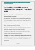 WGU-(D169)- Essential Practices for Supporting Diverse Learners Exam Study Guide