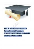 NCCAOM herbal formulas- all Formulas and Procedure covered!!All correct QUESTIONS AND ANSWERS 2024!!