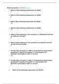 Test Bank: Answers on Exam (elaborations) Macroeconomics (BFE0019) 