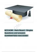 NCCAOM - Herb Board - Singles Questions and answers GUARANTEED SUCCESS!!