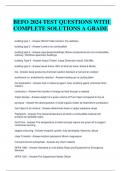 BEFO 2024 TEST QUESTIONS WITH COMPLETE SOLUTIONS A GRADE 