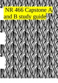 NR 466 Capstone A and B study guide