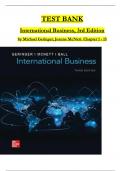 TEST BANK For International Business 3rd Edition by Michael Geringer, Jeanne . All Chapters 1 to 15 Complete, Verified Edition: ISBN 9781265045845